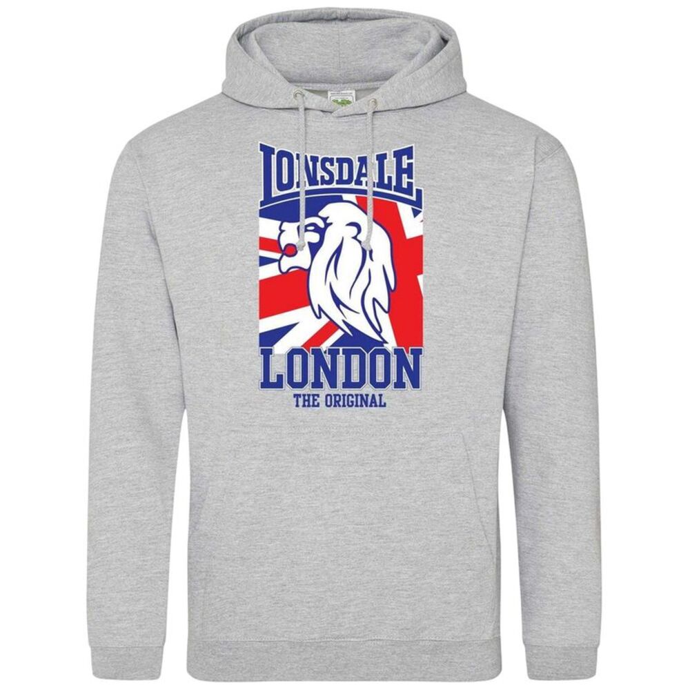 Lonsdale Mens The Original Logo Hoodie / Gray